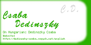 csaba dedinszky business card